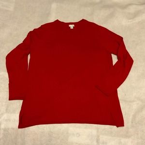 J. Jill Red Wearever Layering Crew-Neck Sweater  Petite Medium Valentine’s Day